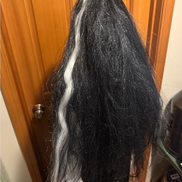 Dead Bride Costume full outfit with wig Black and White Gothic Zombie vibe Dress - Picture 9 of 11